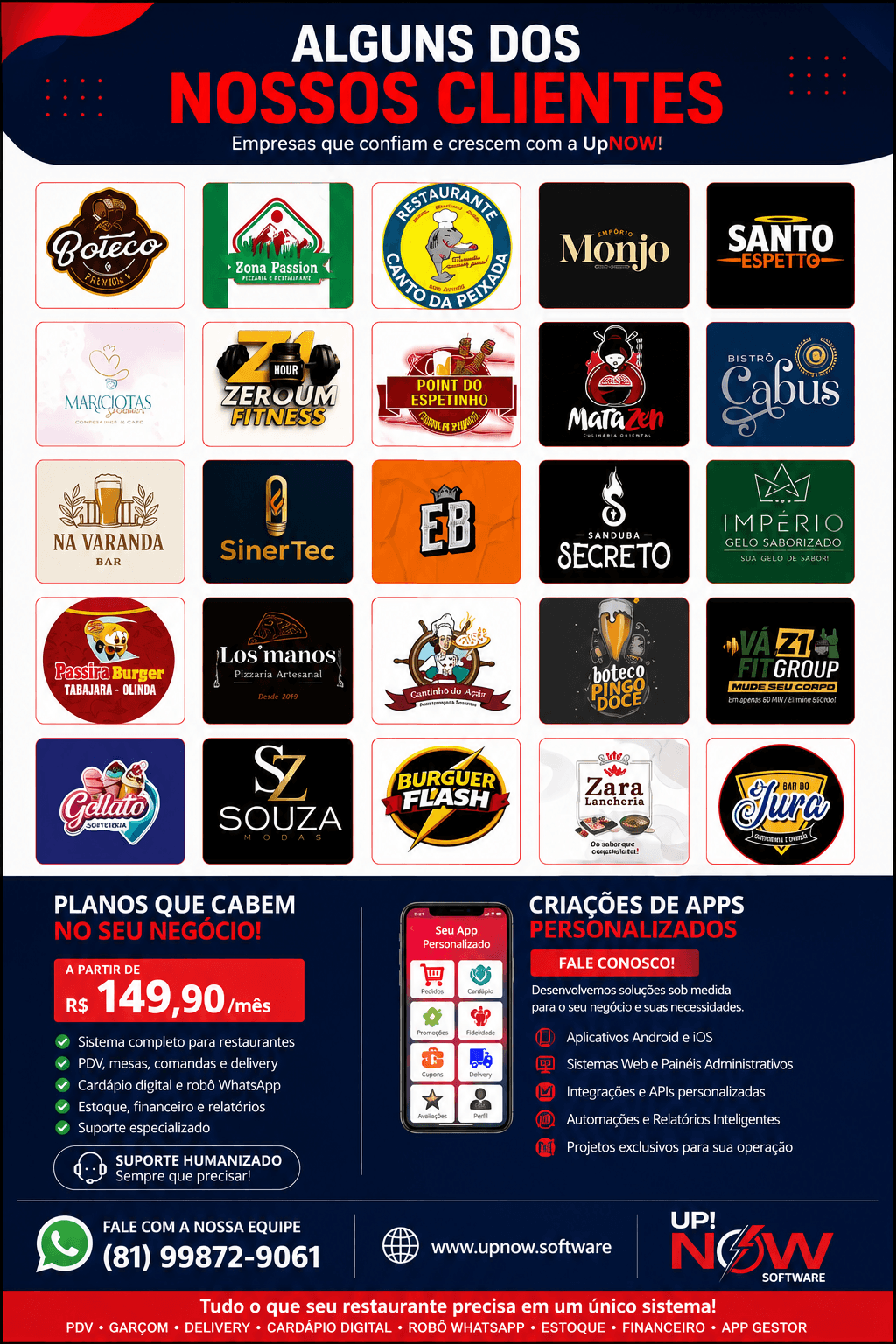 Alguns clientes da UpNOW Software